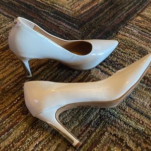 J. Renee Phoebie Patent White Pearl Pumps